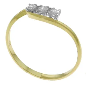 0.15 Carat 14K Solid Yellow Gold Winter Twilight Diamond Ring