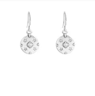 1018-1218 Earring Astro Silver with Coin Crystal