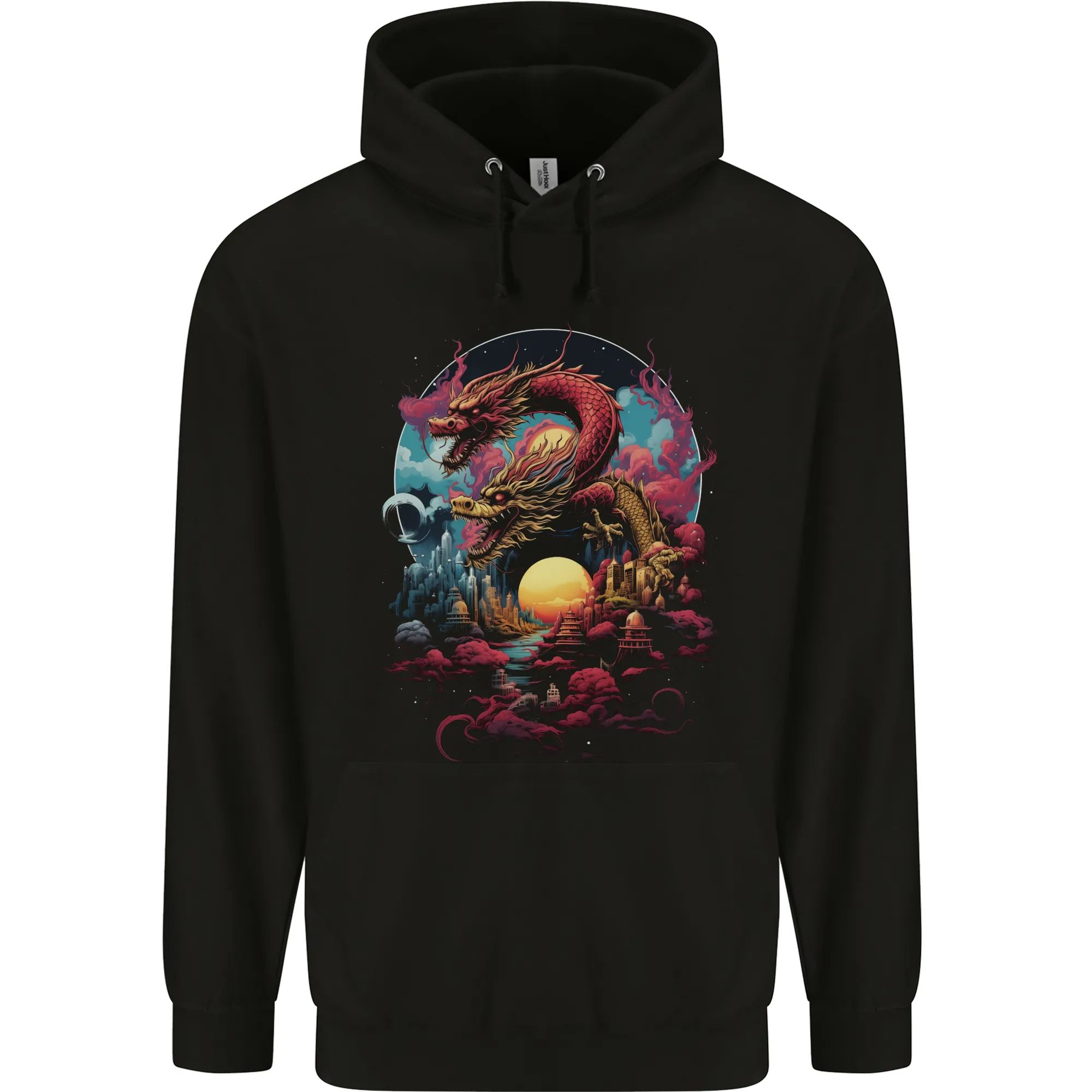 2 Sunset Fantasy Dragons Childrens Kids Hoodie