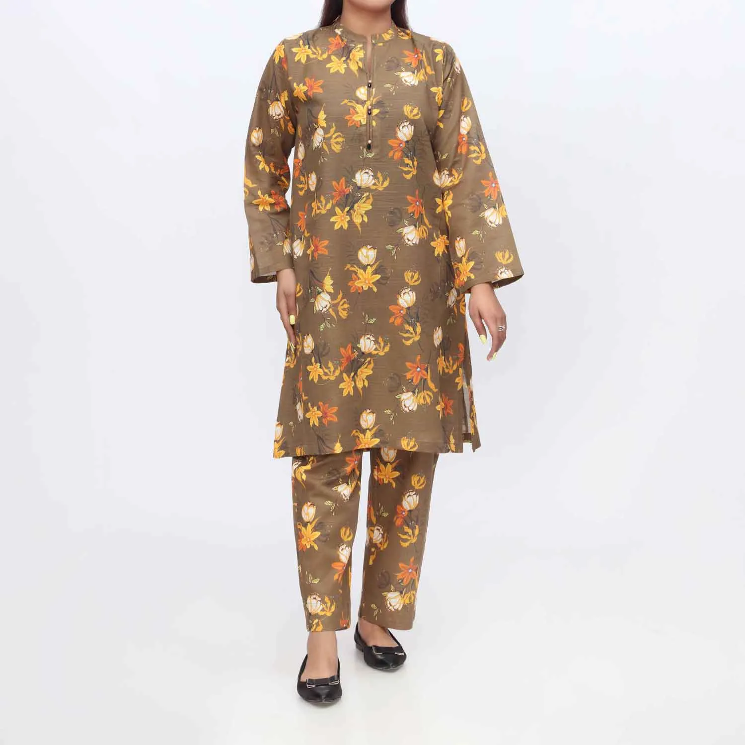 2PC- Printed Khaddar Shirt & Trouser PW9034