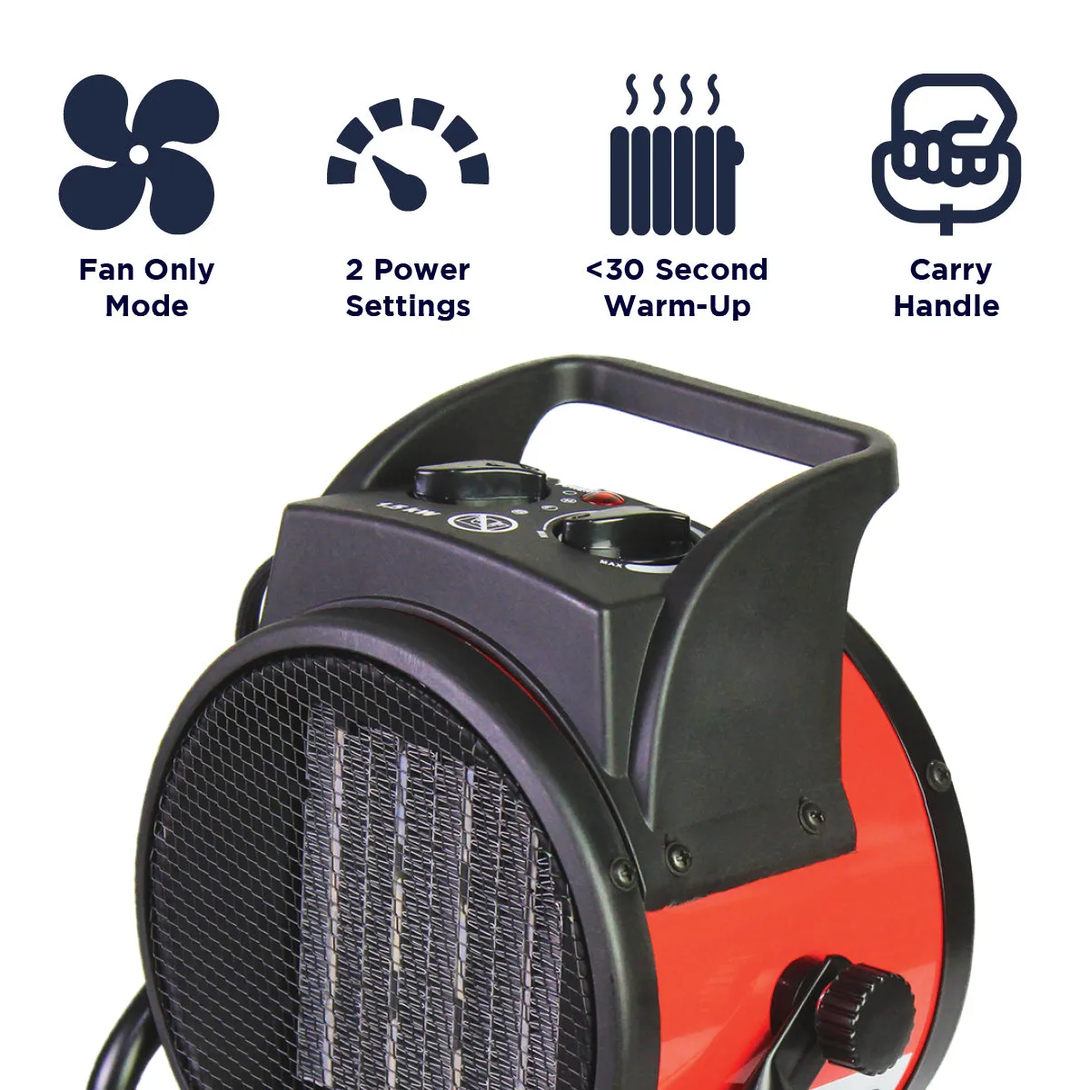 7 In. Electric Indoor Portable Fan-Forced Ceramic Heater