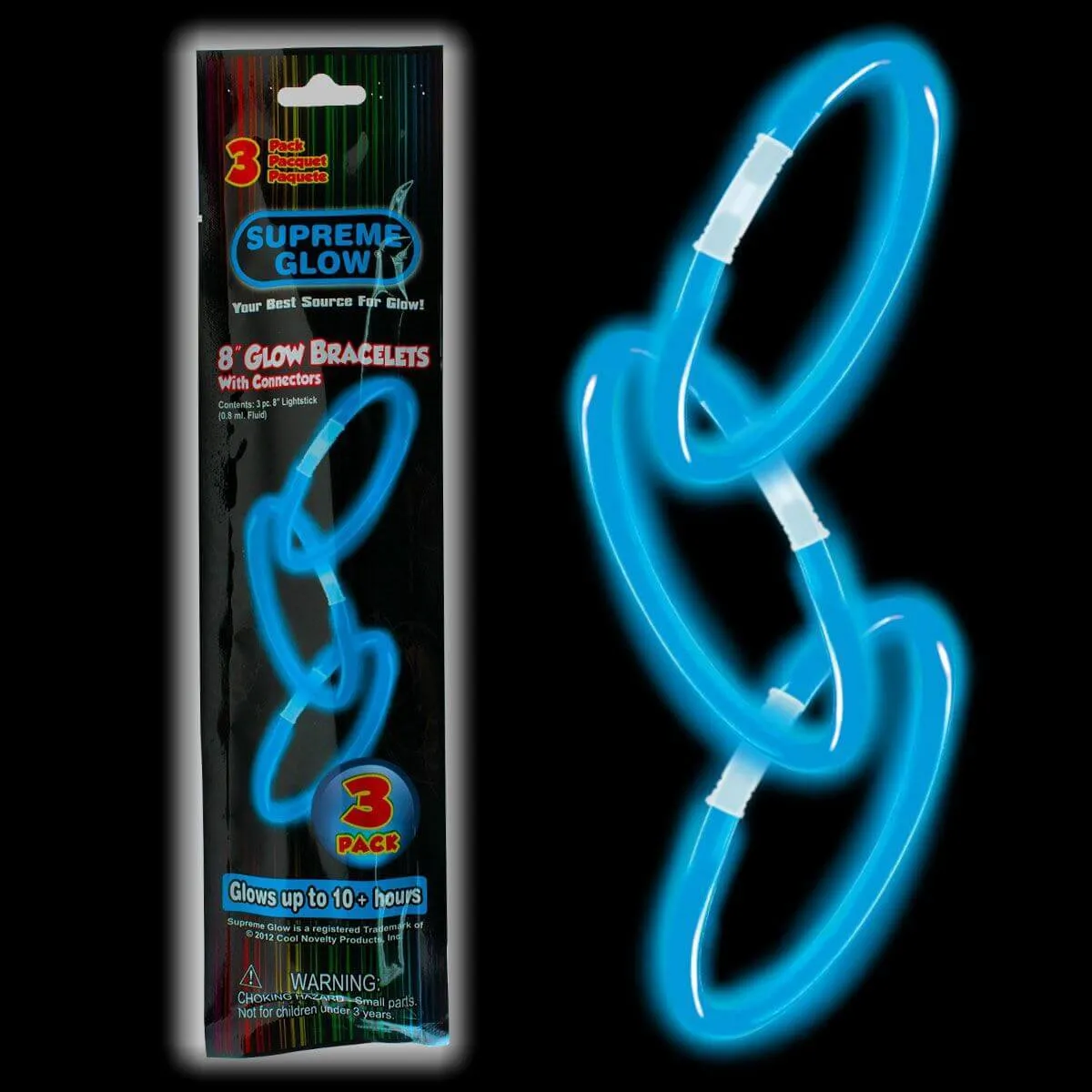 9" Glow Bracelet - Blue (3 pack)