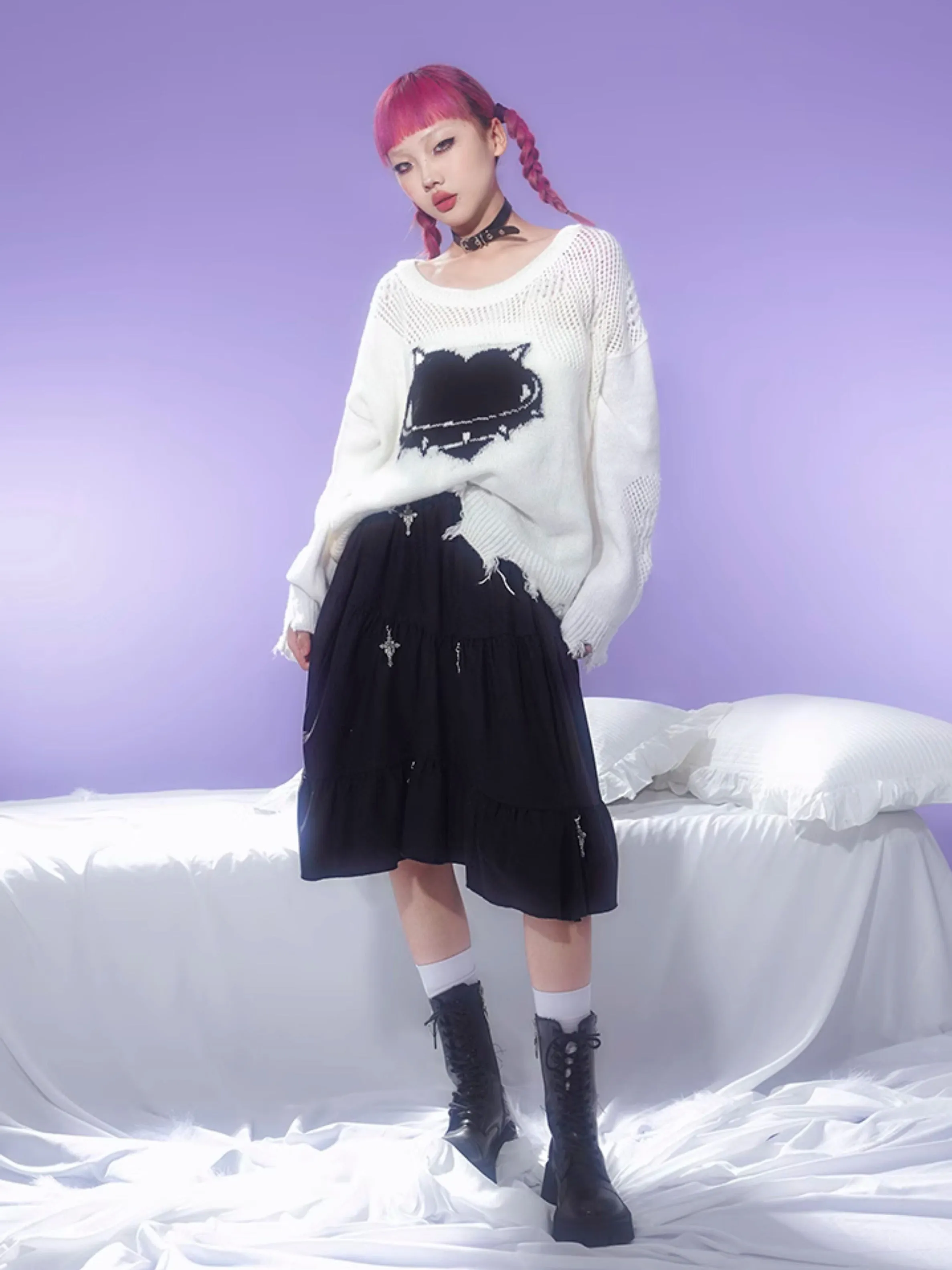 A-line Irregular Gather Skirt