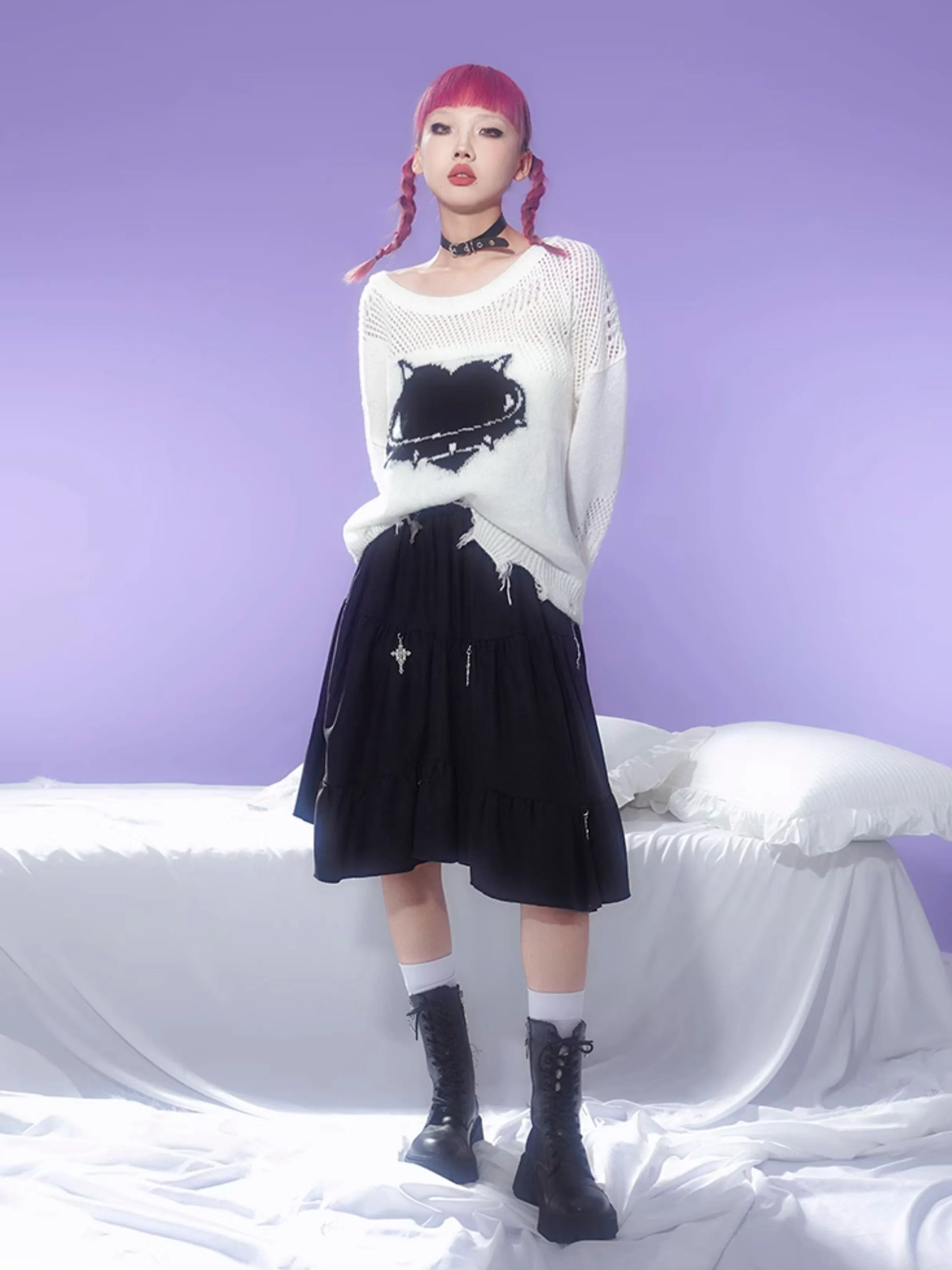 A-line Irregular Gather Skirt