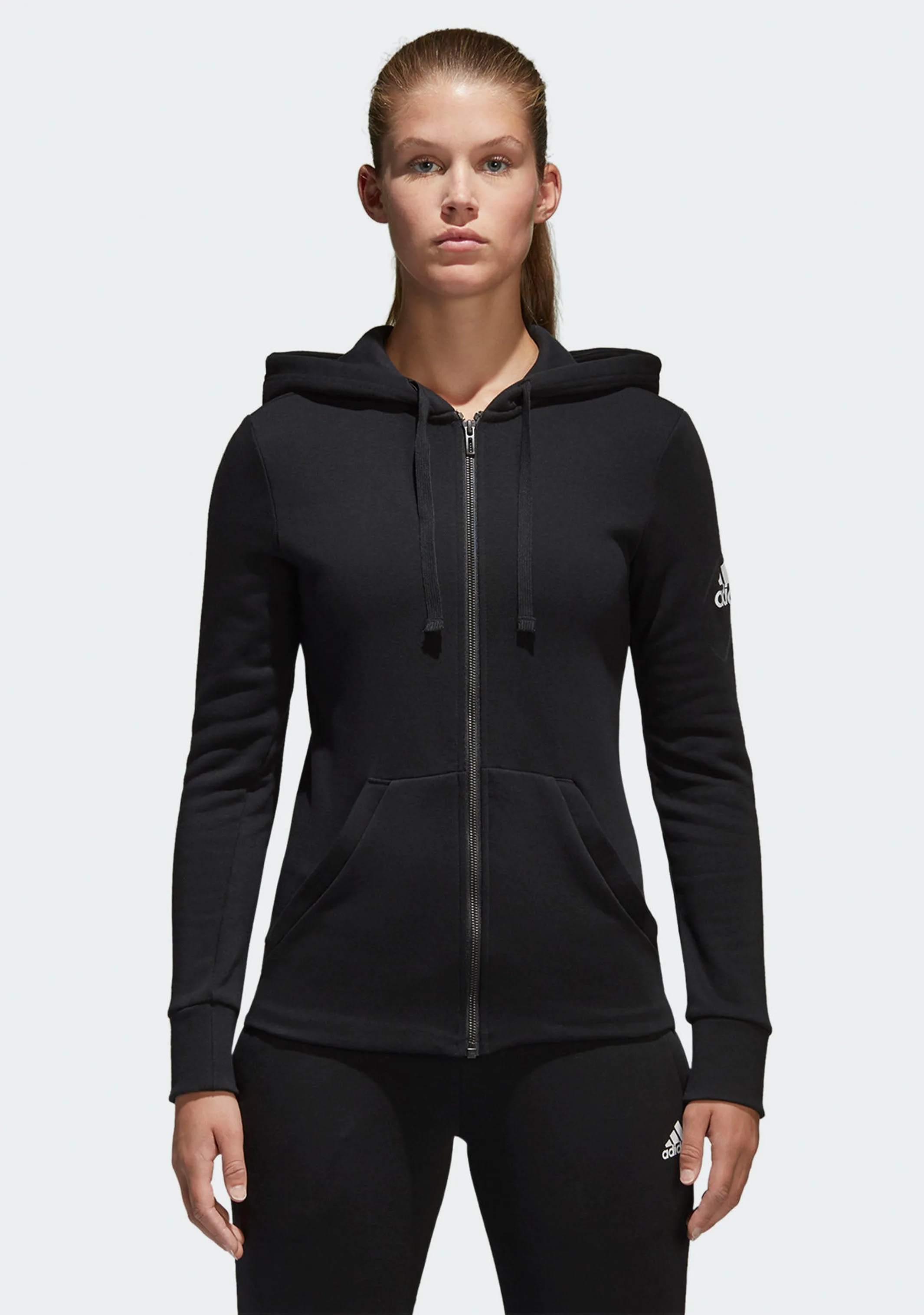 Adidas Womens Essential Solid Full Zip Hoodie <br> S97085