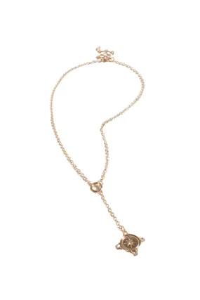 Adorne Diamante Star Charm Y Necklace Crystal Gold