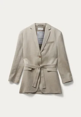 Aestas Linen Blazer in Oxford Tan