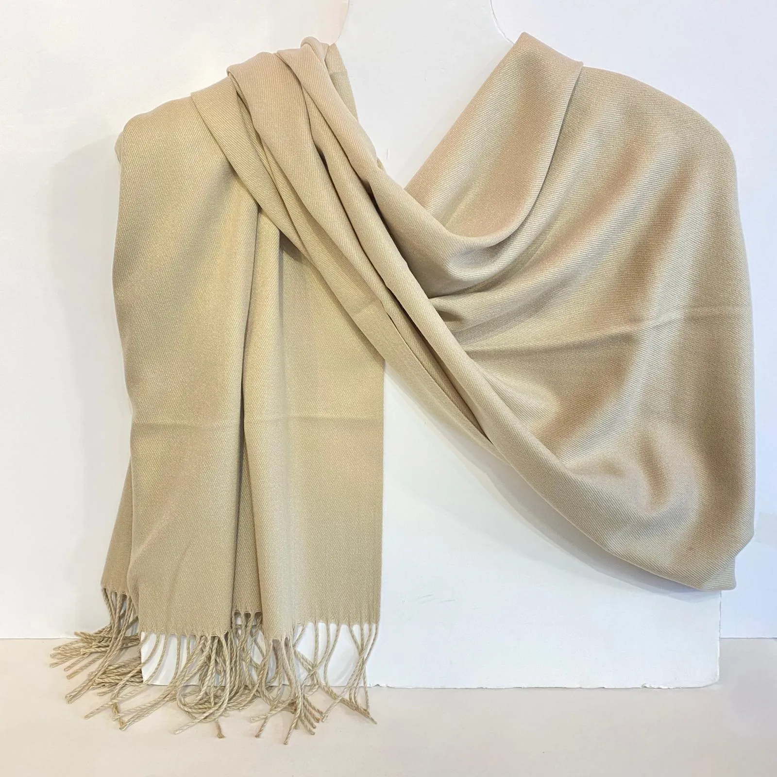 Aggie Cashmere Mix Wrap - Light Camel