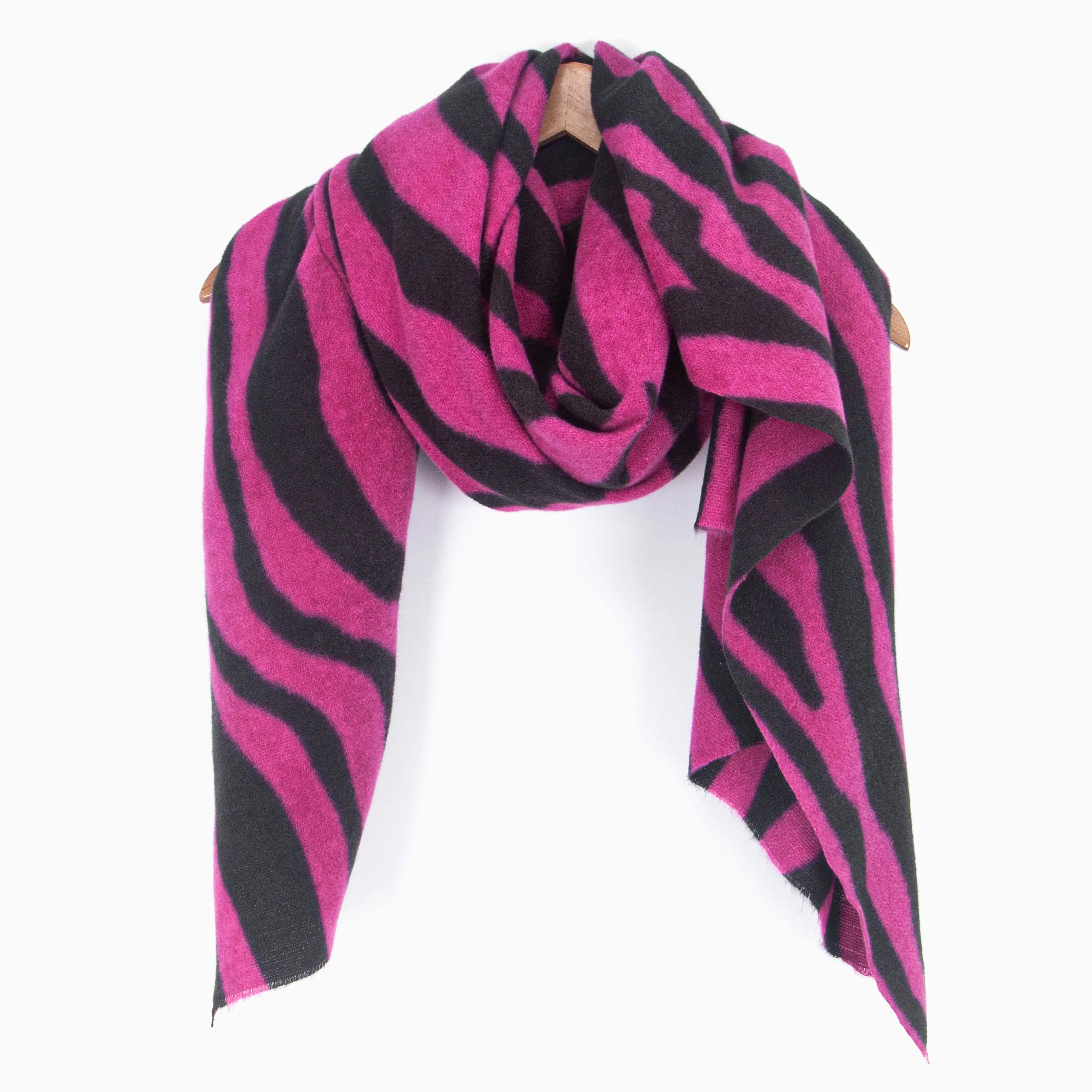 Ainslie Lightweight Scarf - Fuchsia, Zebra