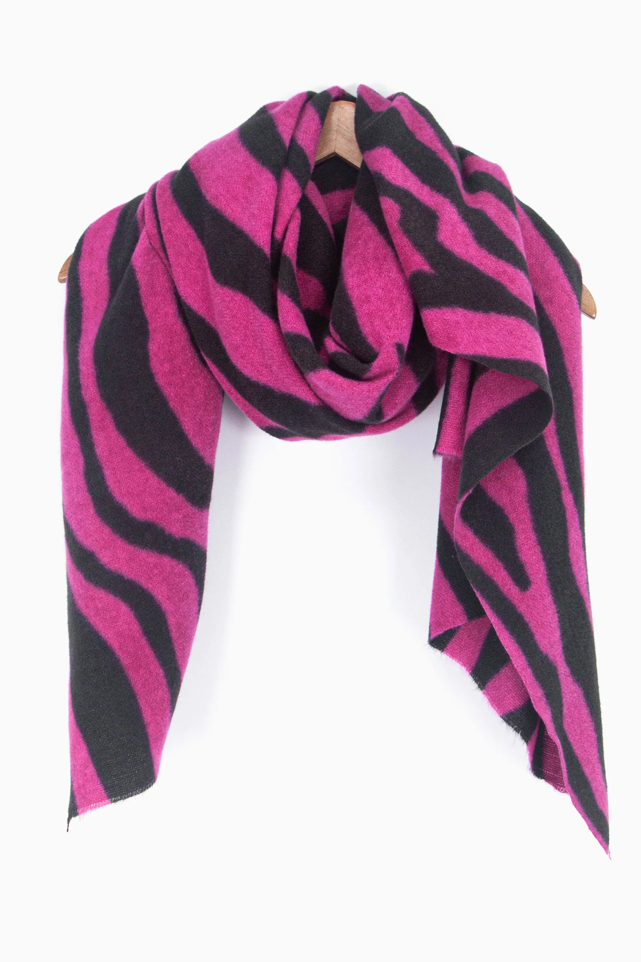 Ainslie Lightweight Scarf - Fuchsia, Zebra