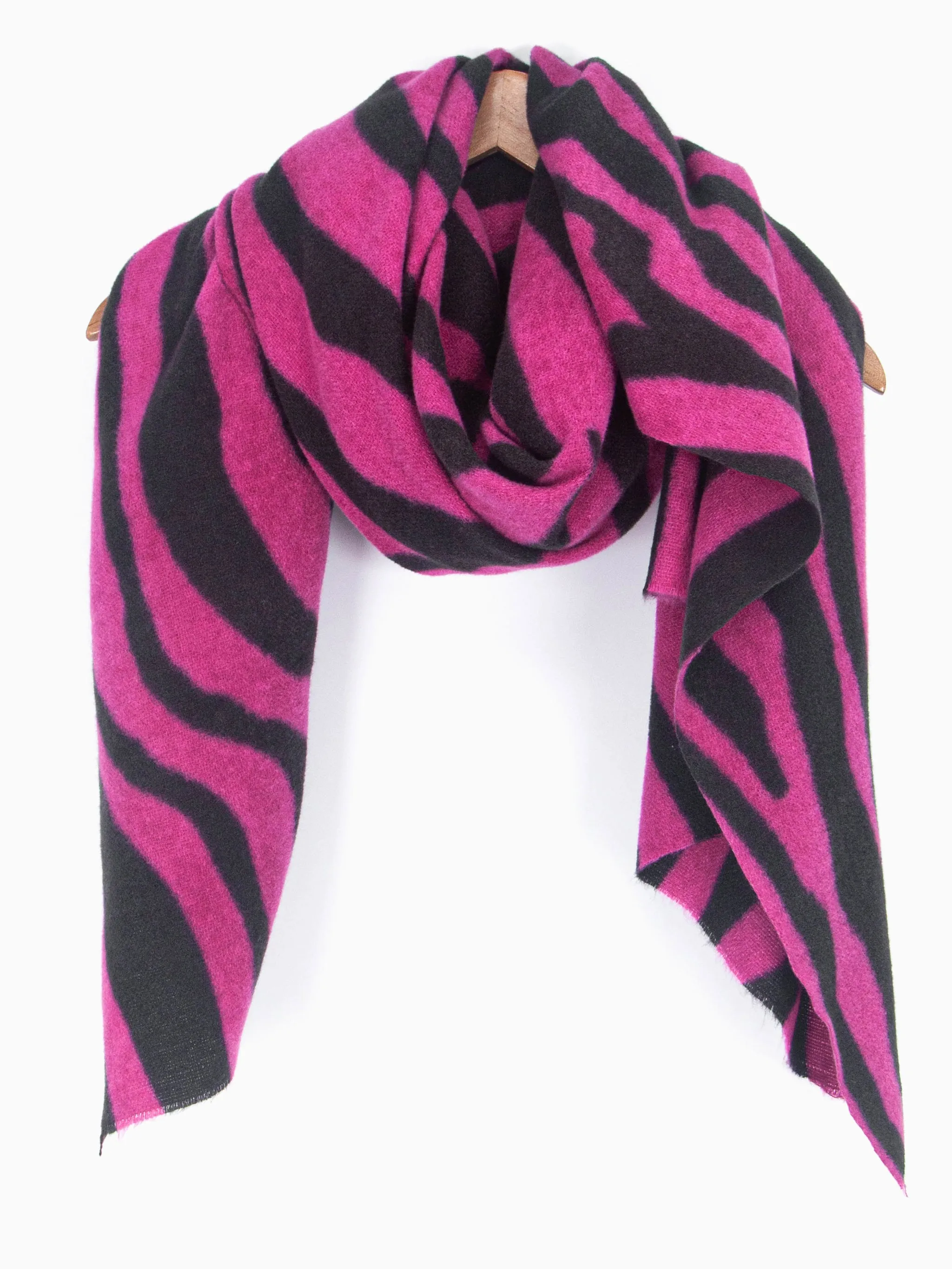 Ainslie Lightweight Scarf - Fuchsia, Zebra