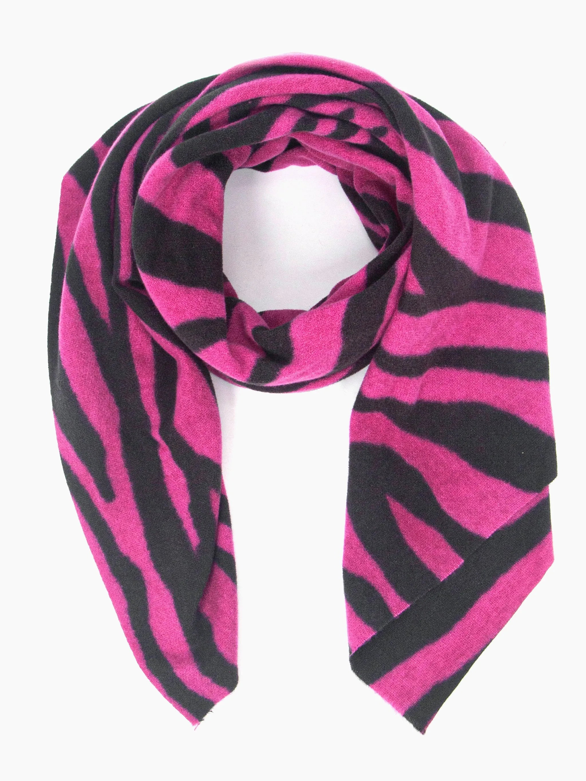 Ainslie Lightweight Scarf - Fuchsia, Zebra