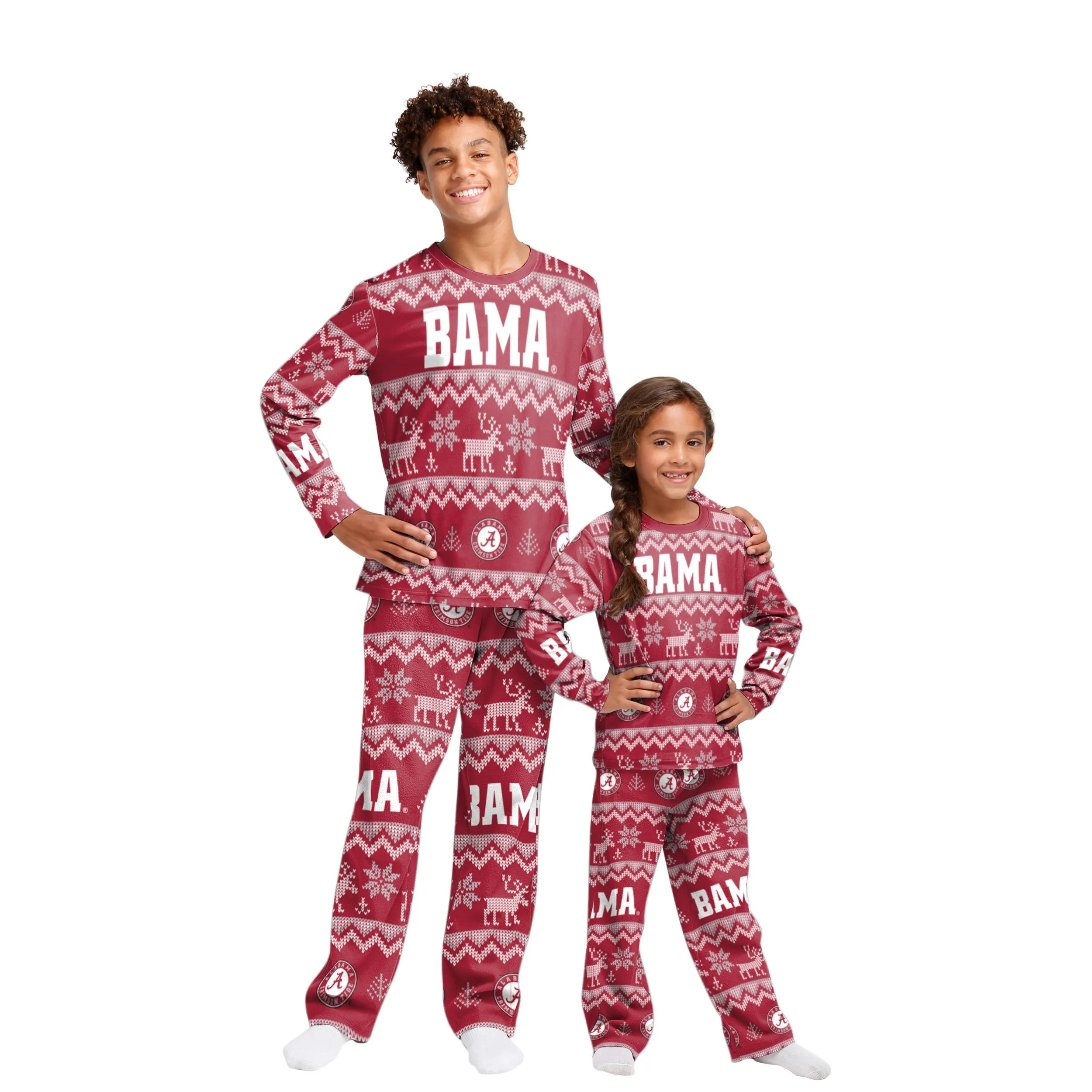 Alabama Crimson Tide NCAA Ugly Pattern Family Holiday Pajamas