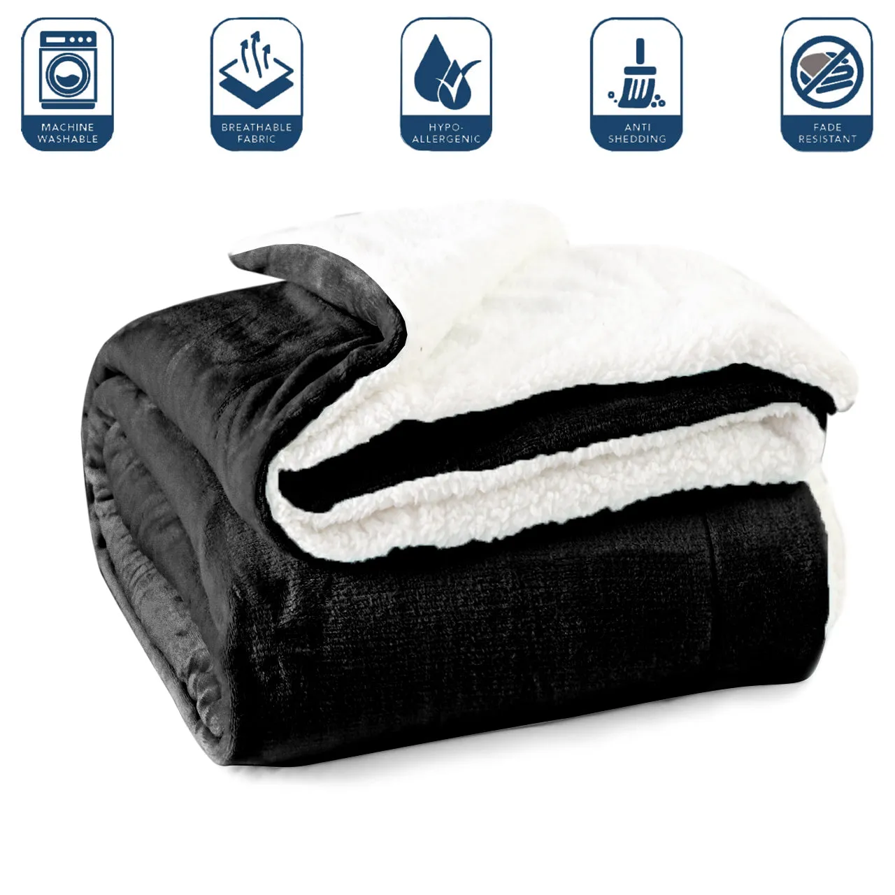 All Seasons UltraSoft Sherpa Blanket Throw