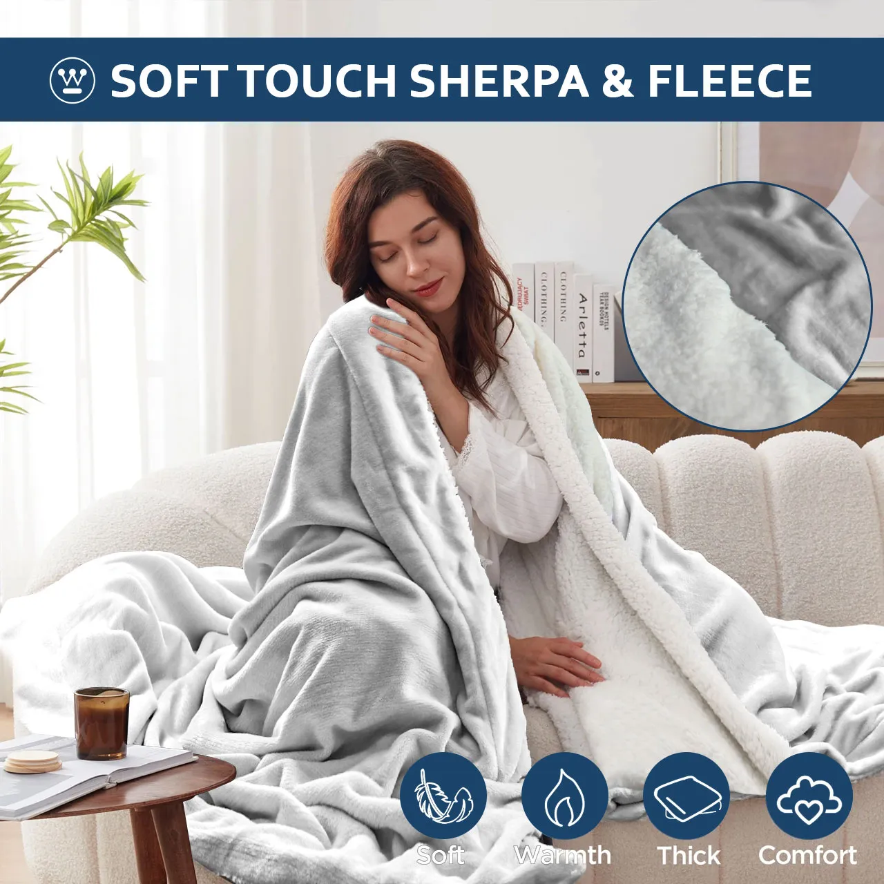 All Seasons UltraSoft Sherpa Blanket Throw