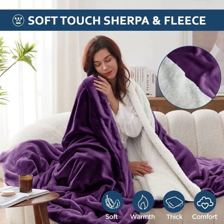 All Seasons UltraSoft Sherpa Blanket Throw