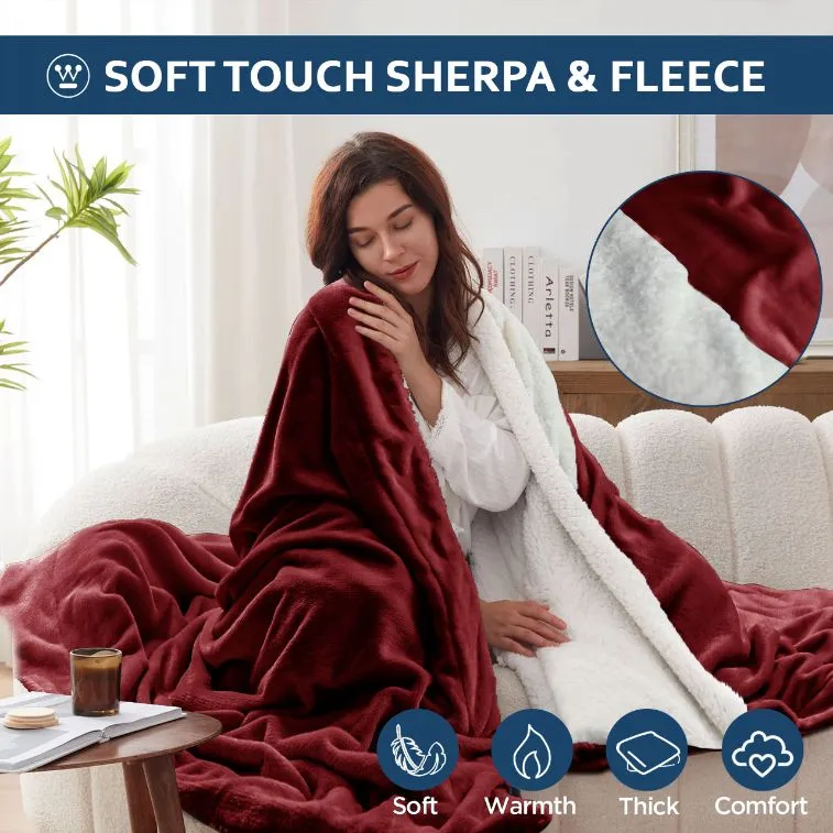 All Seasons UltraSoft Sherpa Blanket Throw