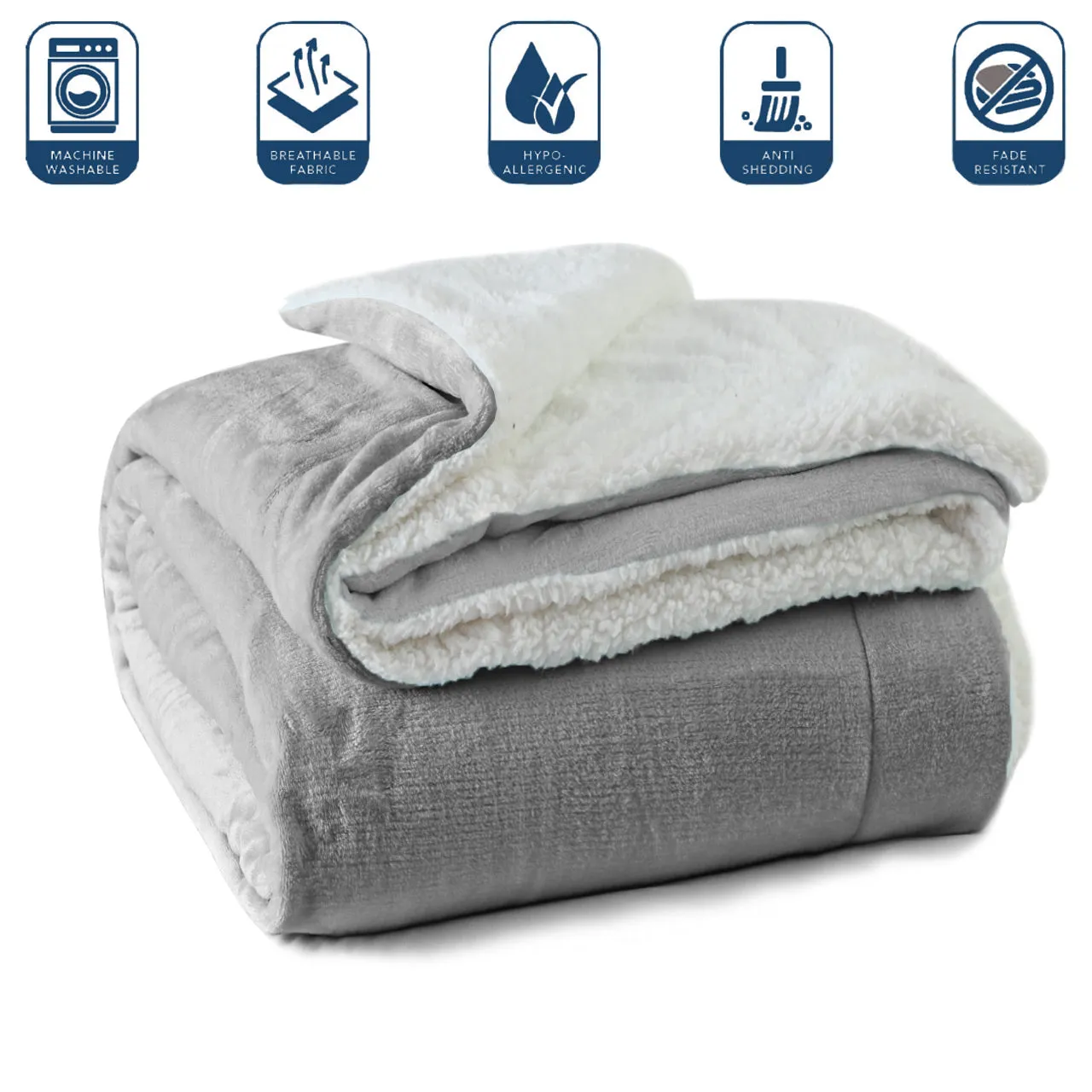 All Seasons UltraSoft Sherpa Blanket Throw