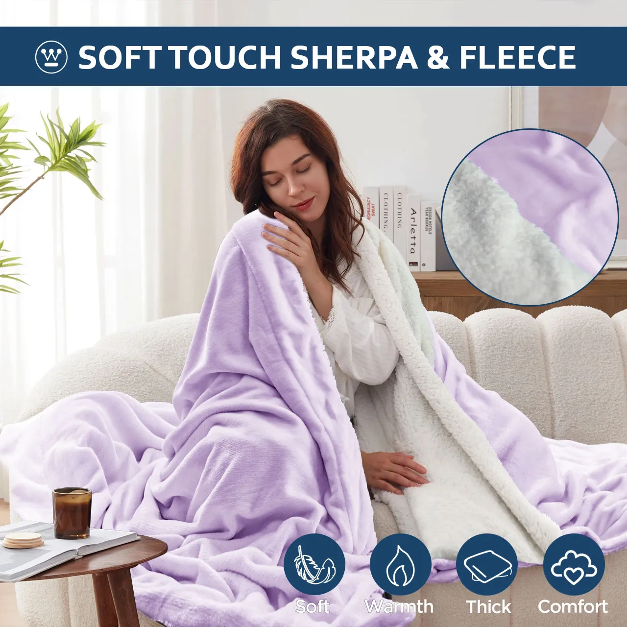 All Seasons UltraSoft Sherpa Blanket Throw