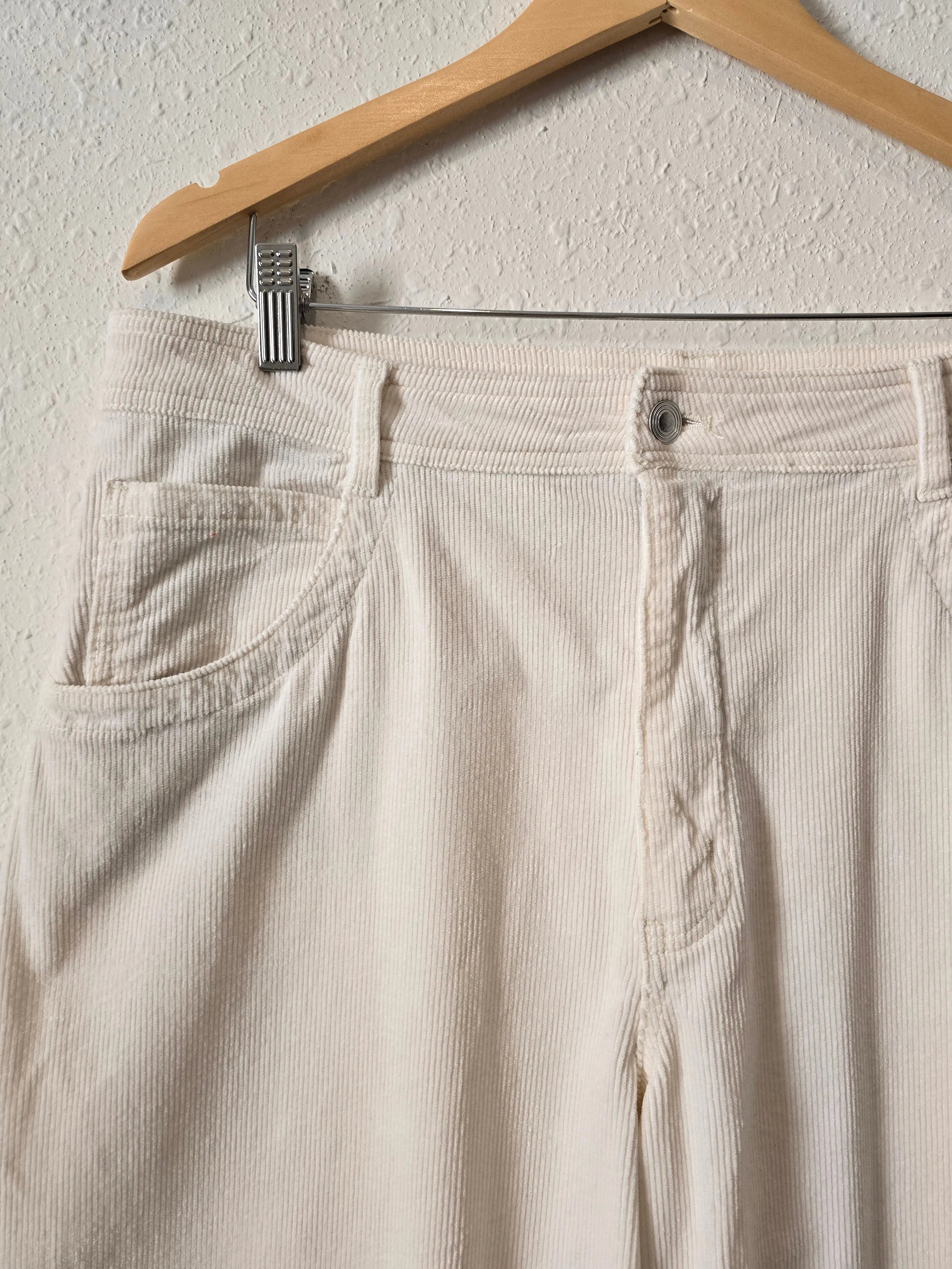 Anthropologie Cream Corduroy Pants (32)