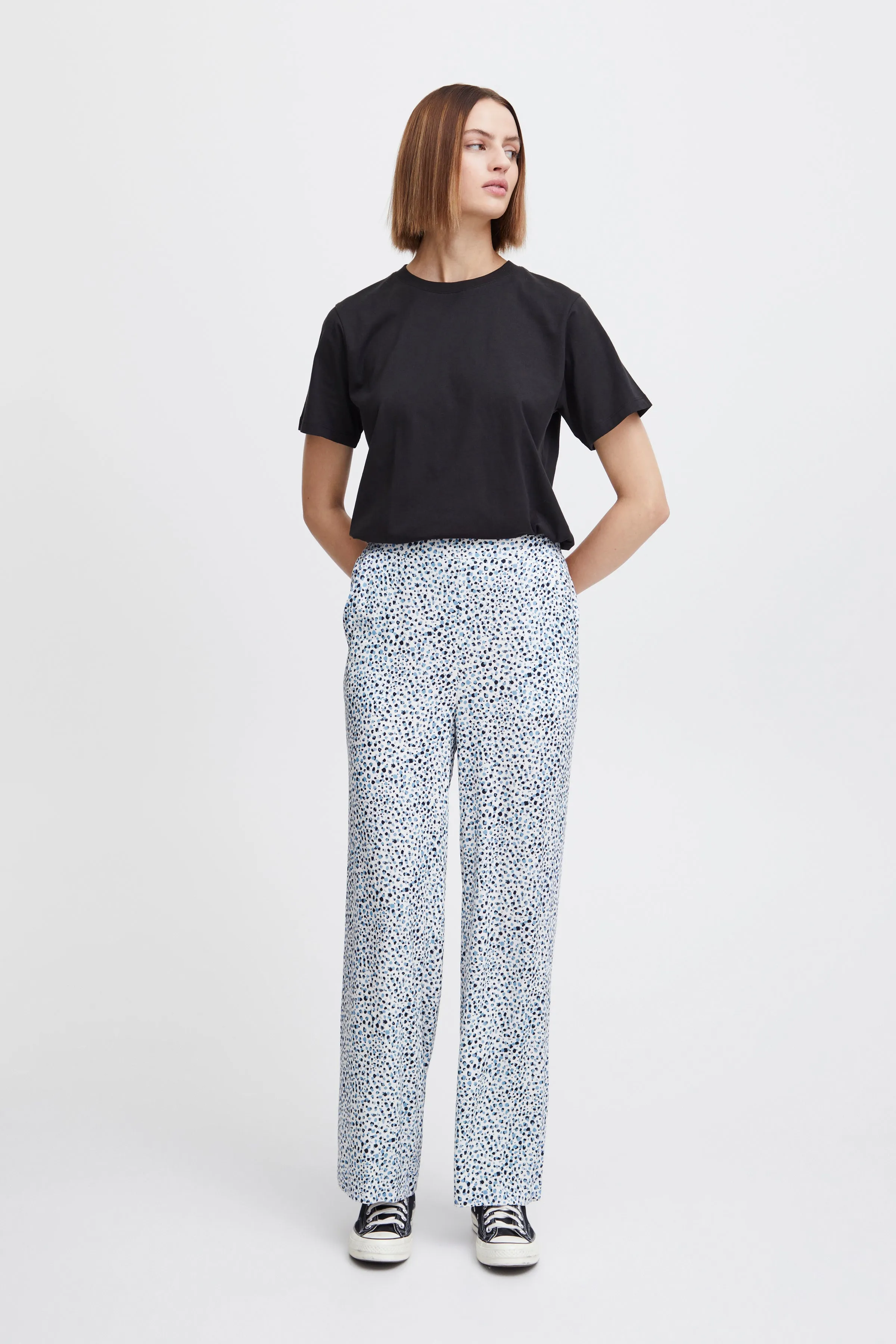 Araya Wide Leg Pants (Della Robbia Blue Dot)