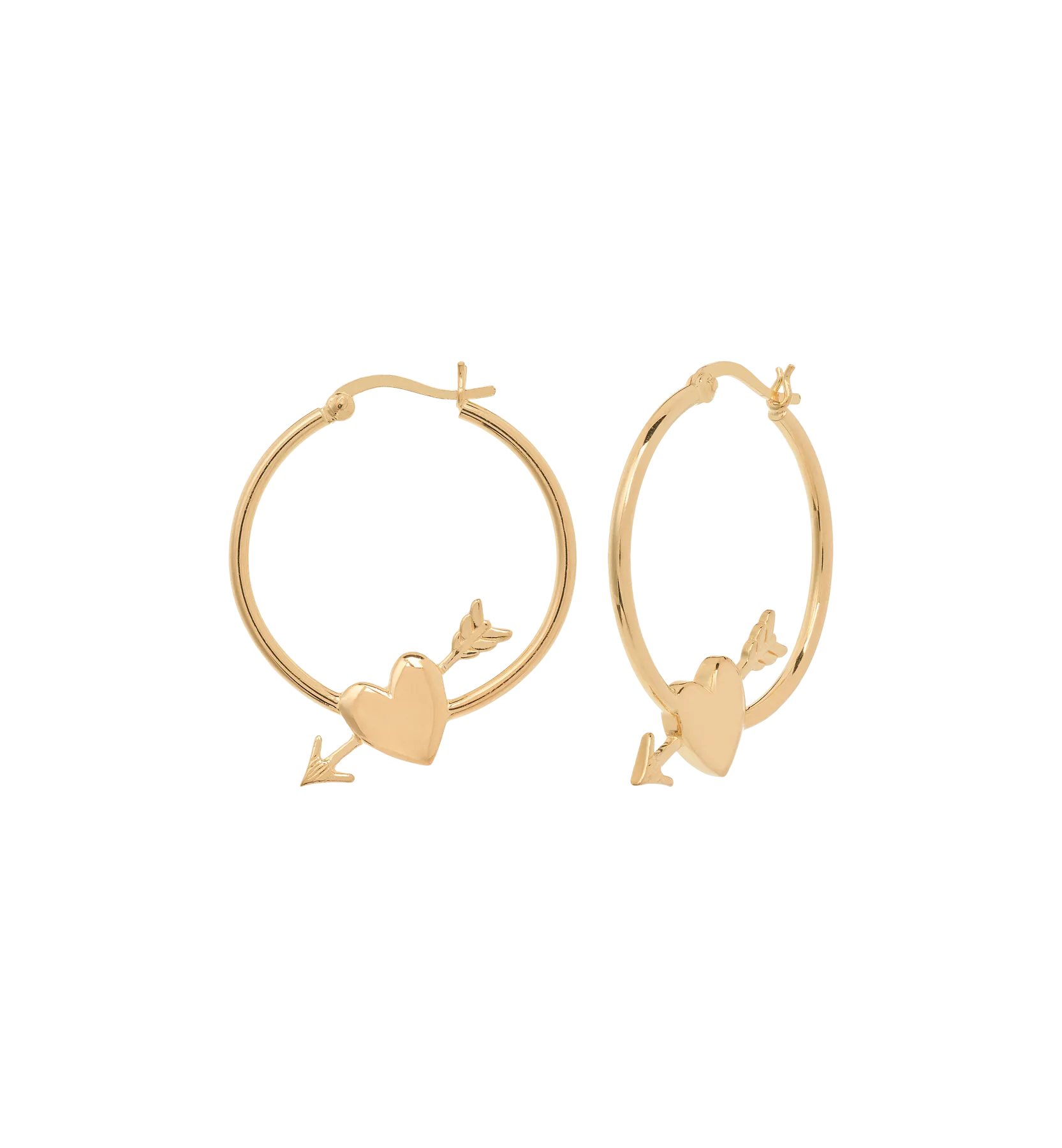 Arrowed Heart Hoop Earrings