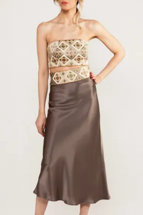 Avin Slip Skirt - Bronze