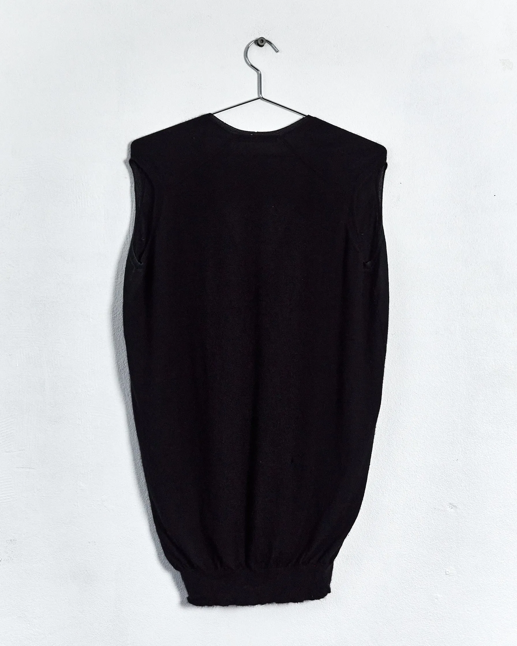 Balenciaga 2008 v-neck longline cashmere knit, black, 10