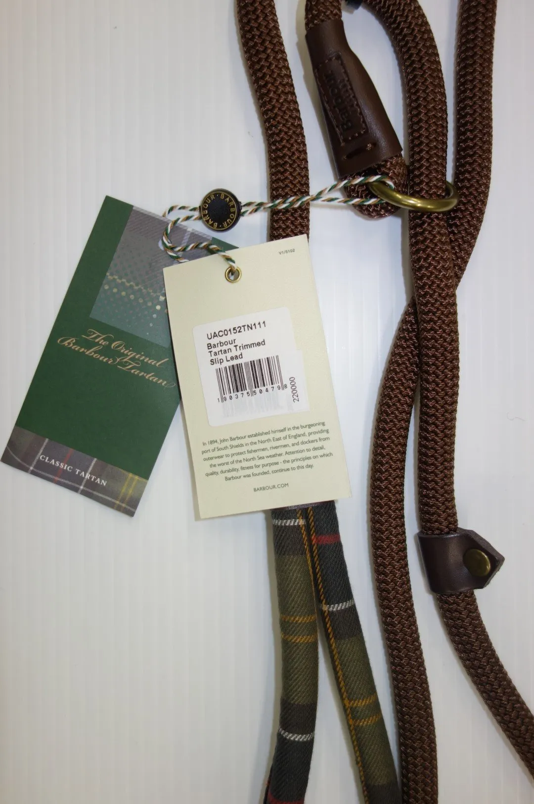 Barbour dog lead Tartan Trimmed - Slip lead DAC0007TN111