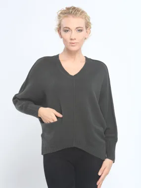 Batwing Pocket V Neck In Cashmere