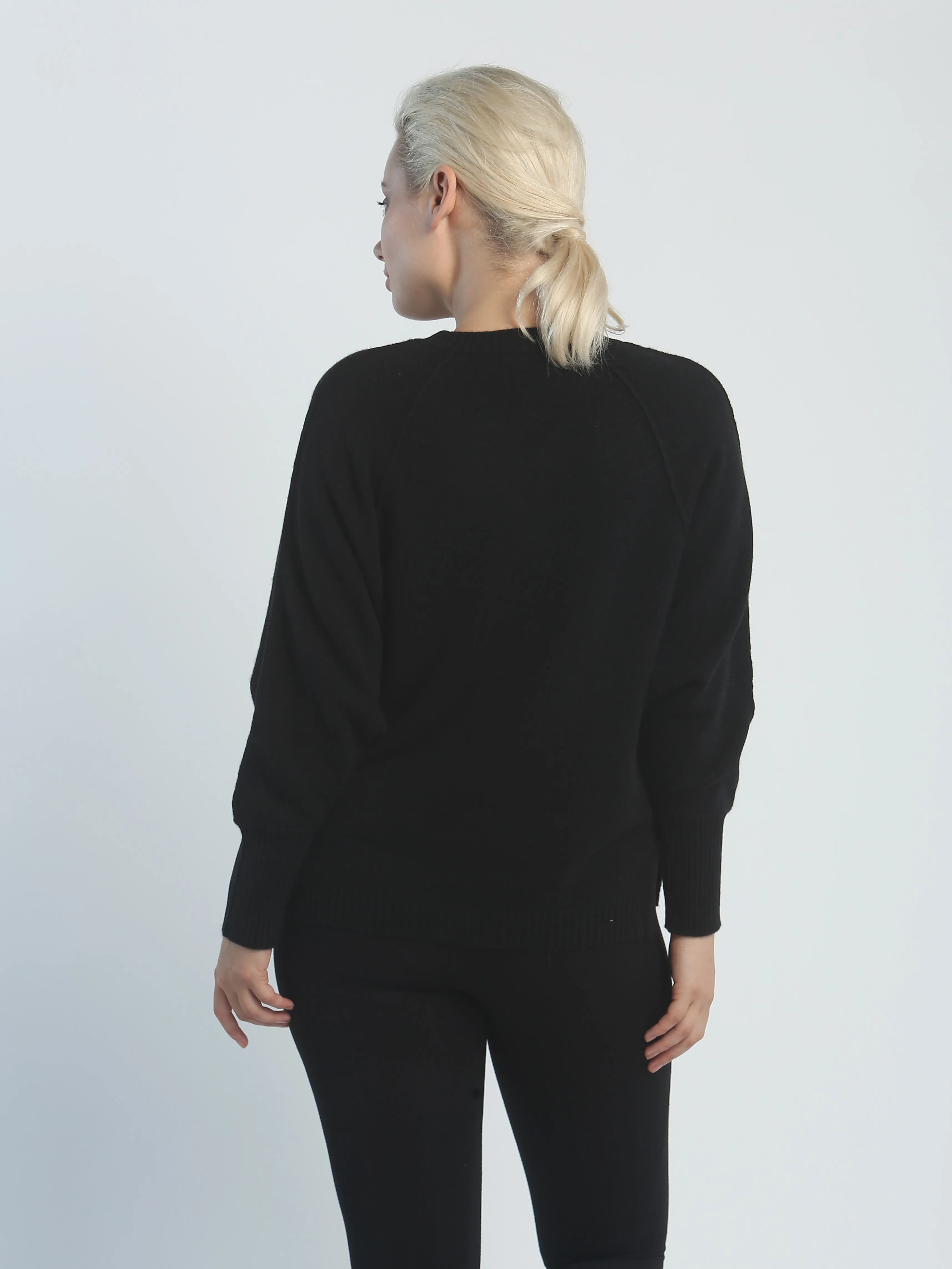 Batwing Pocket V Neck In Cashmere