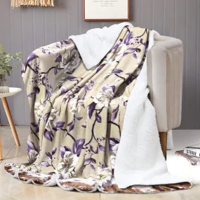 Beige Lily Sherpa Blanket