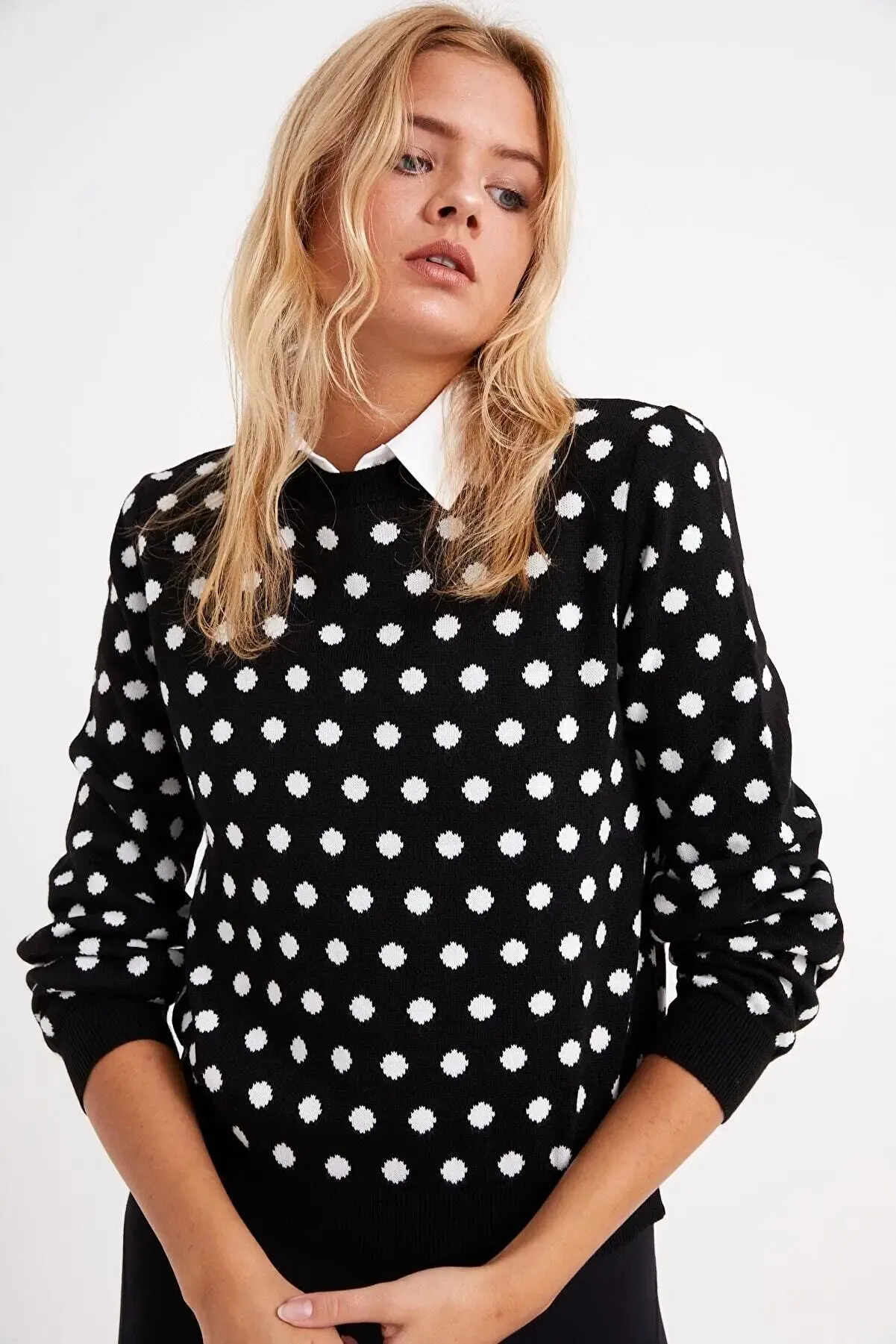 Black Polka Dot Sweater