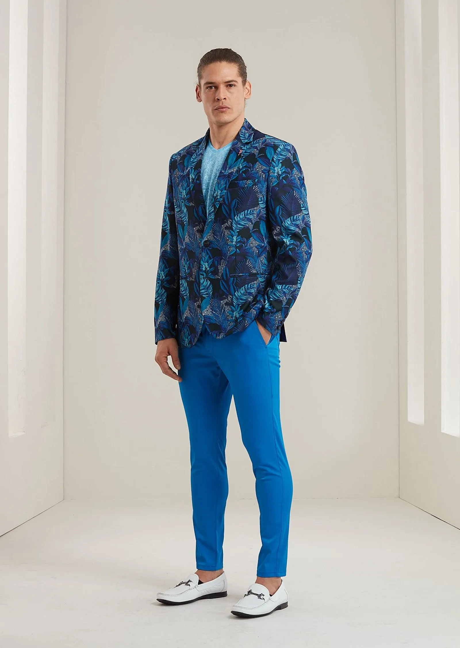 Blue "Vibe" Floral Print Blazer