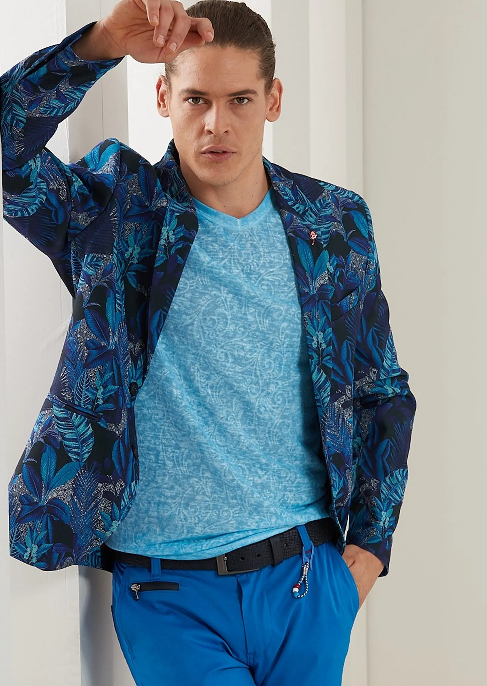 Blue "Vibe" Floral Print Blazer