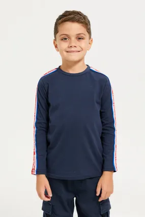 Boys Navy Long Sleeved T-Shirt