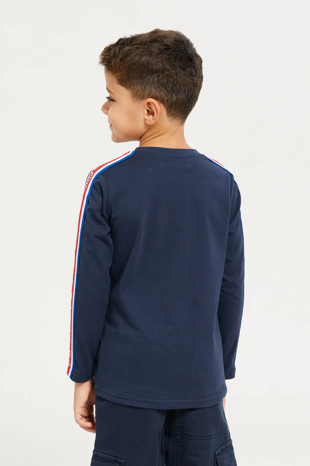 Boys Navy Long Sleeved T-Shirt