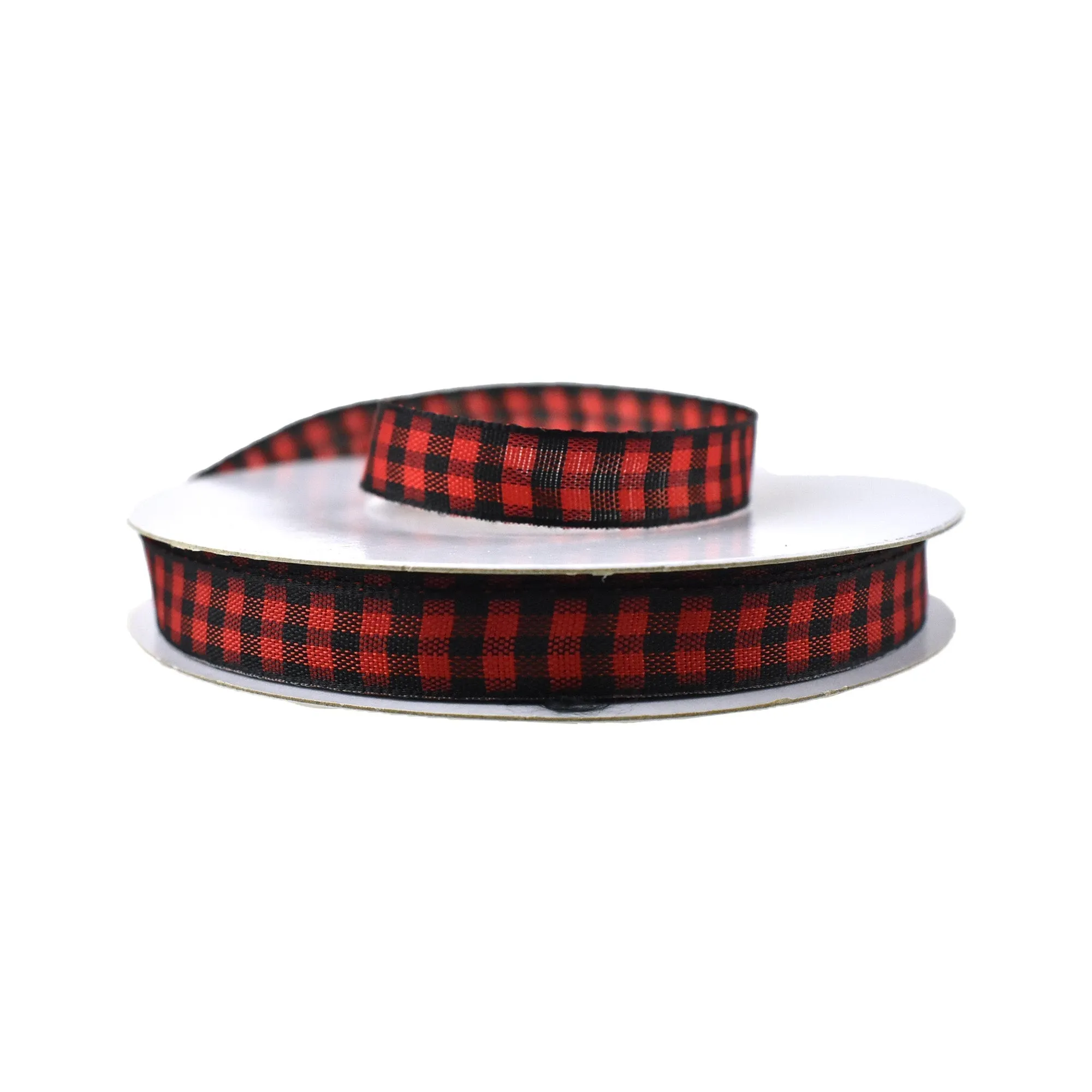 Buffalo Gingham Cabin Plaid Ribbon, 3/8-Inch, 25-Yard