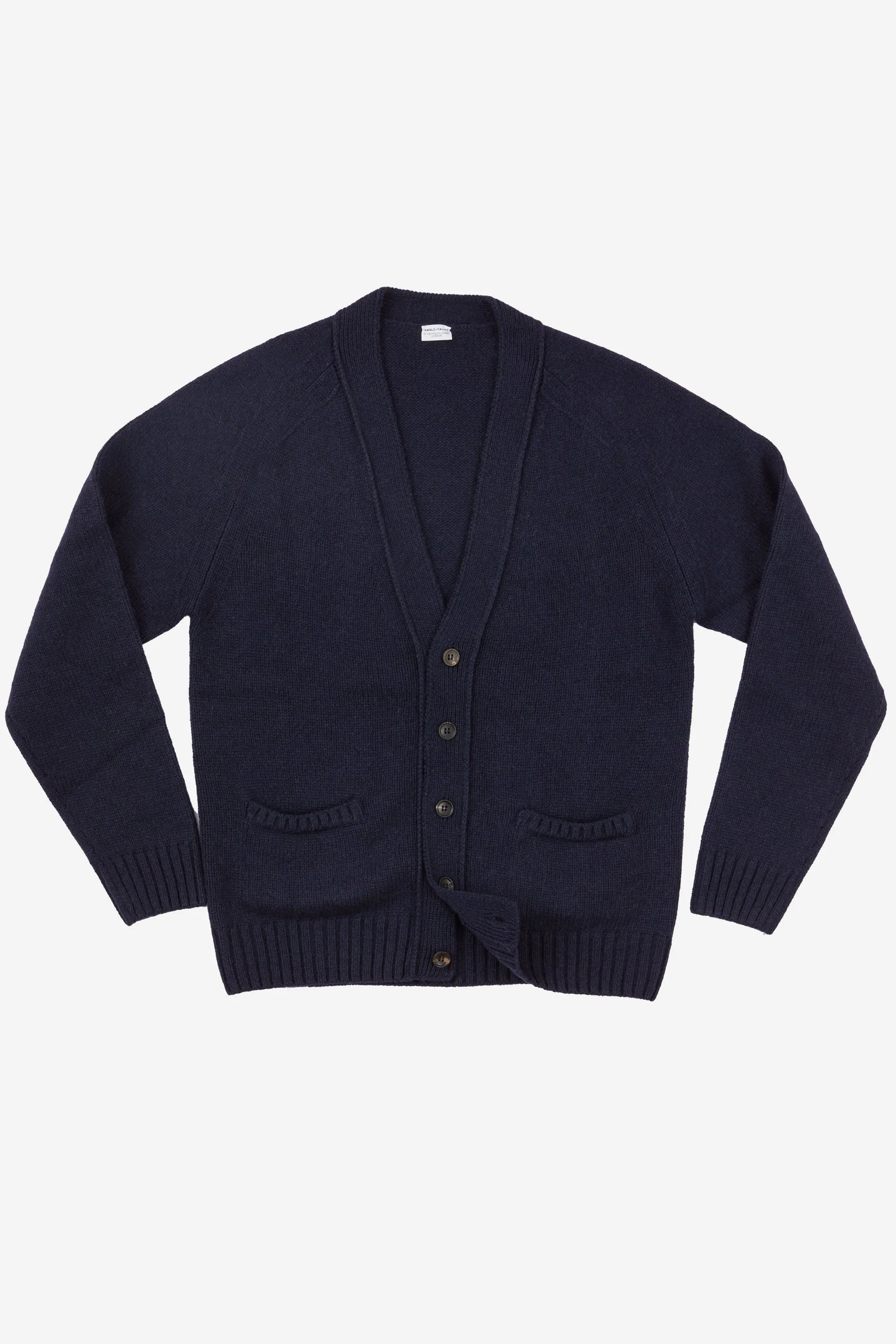 Button-Through Cardigan Lambswool Navy