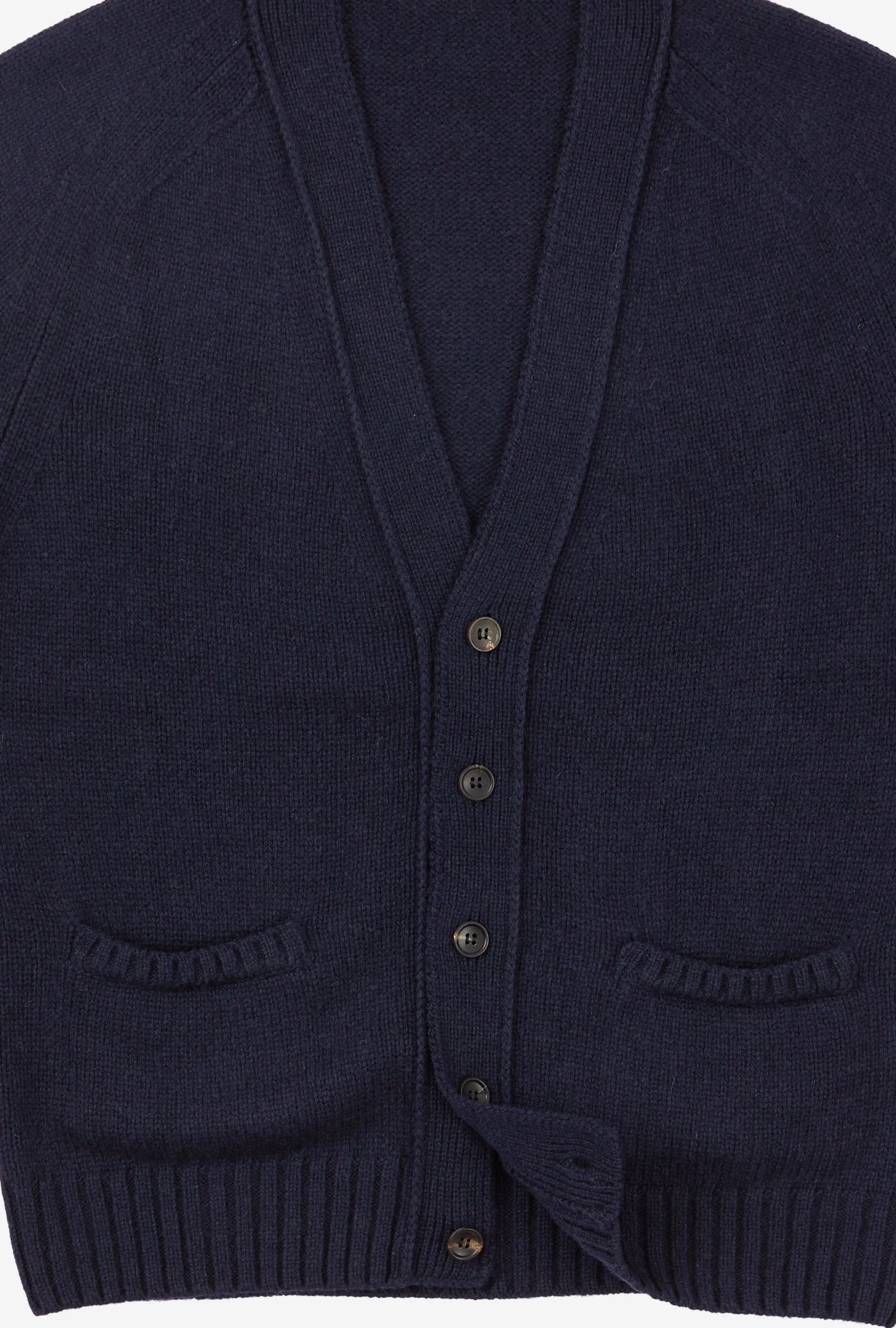 Button-Through Cardigan Lambswool Navy