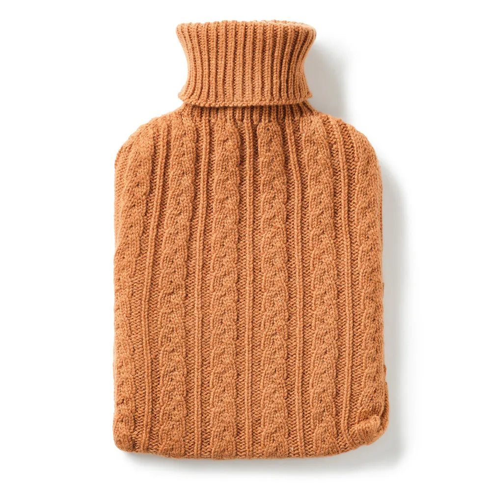 Cable Knit Cashmere Hot Water Bottle (Various Colours)