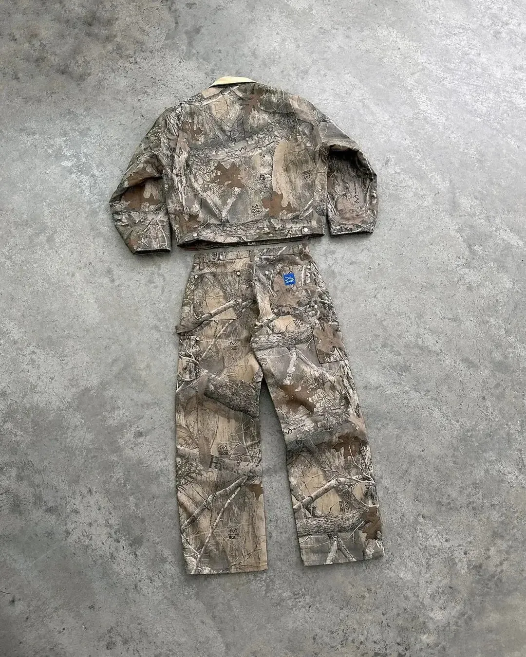 Camo Trucker Jacket with matching sweatpants Two Piece Set hunting clothes