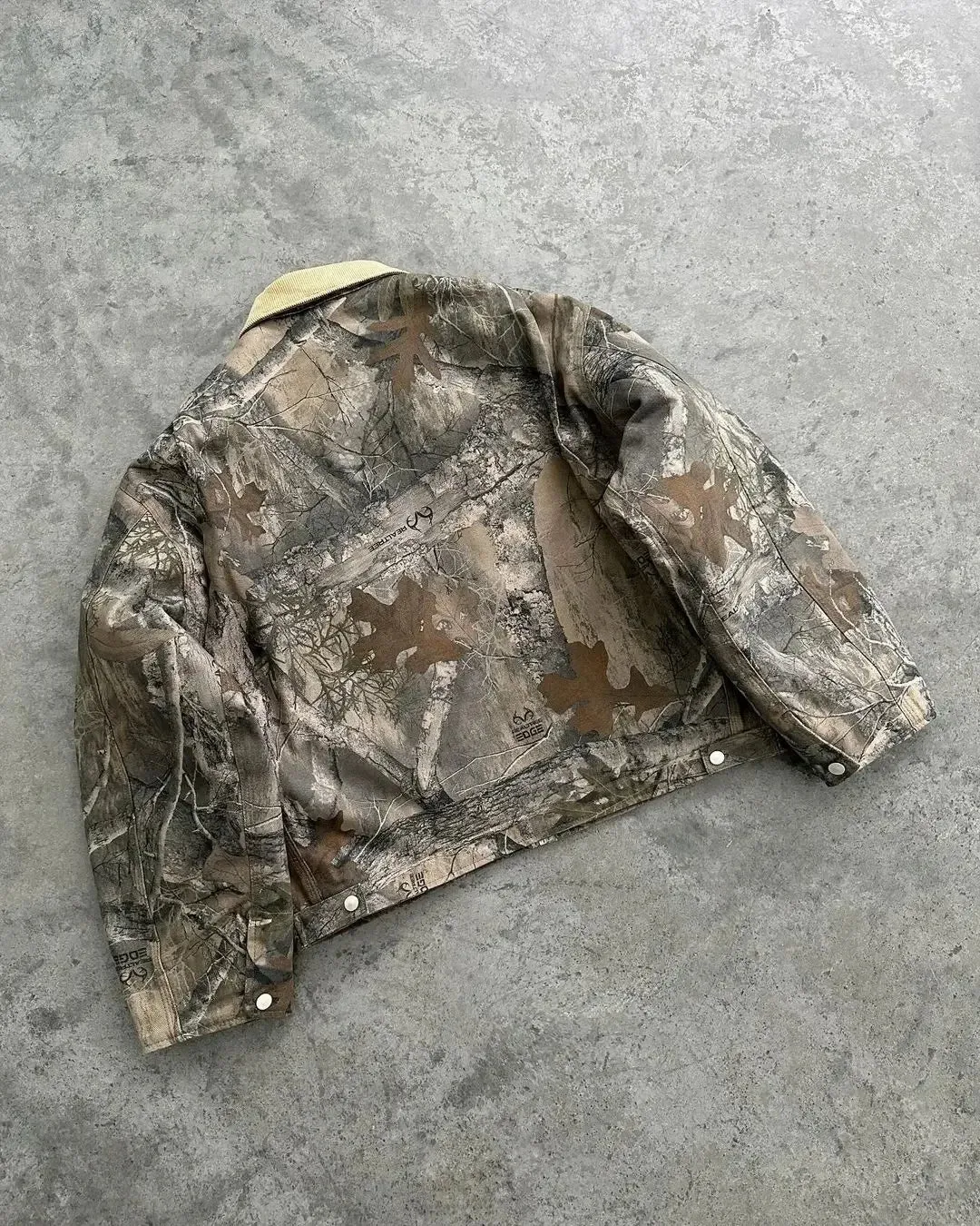 Camo Trucker Jacket with matching sweatpants Two Piece Set hunting clothes