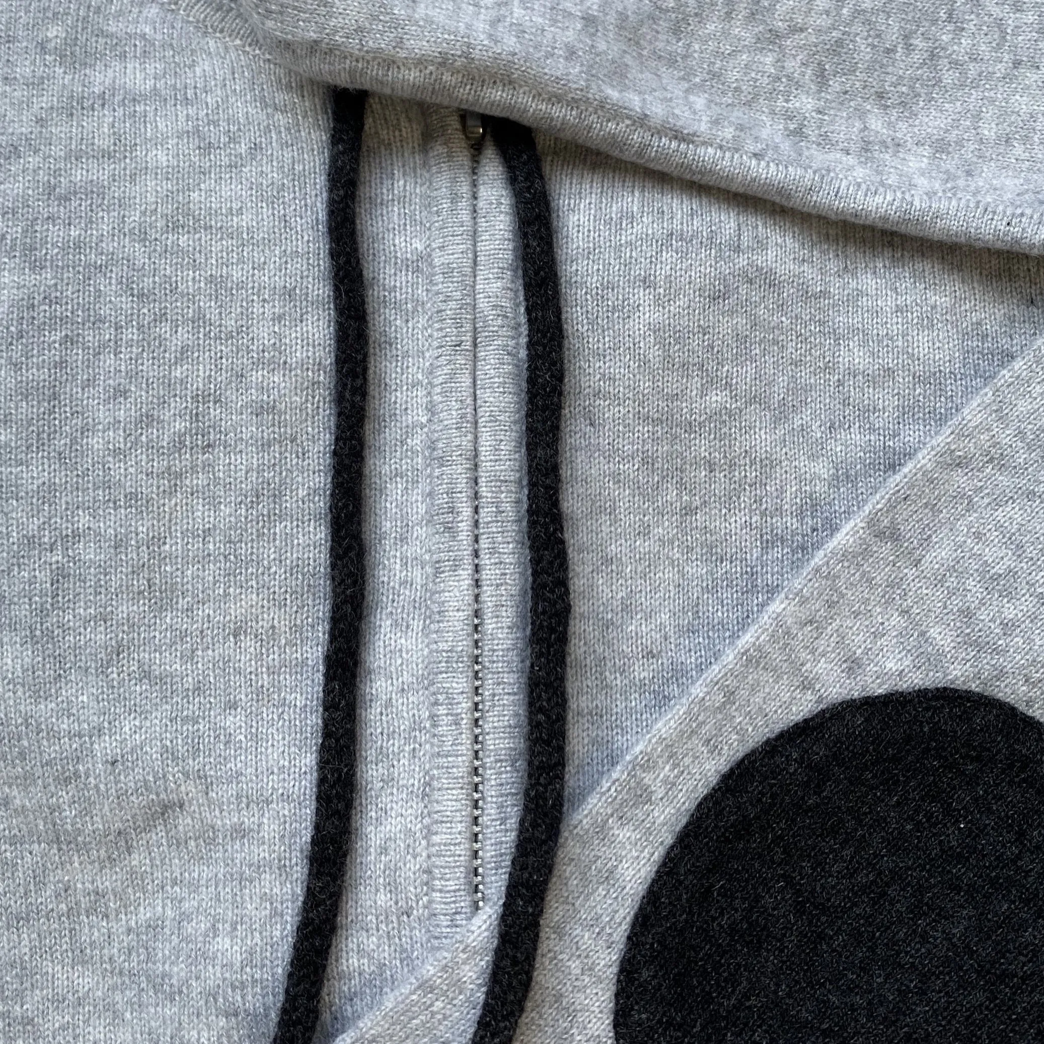 Cashmere Kids Hoody in Pale Marle Grey with Charcoal