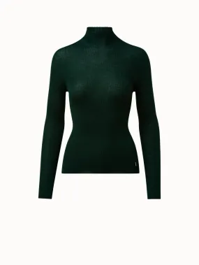 Cashmere Silk Fine Rib Mockneck