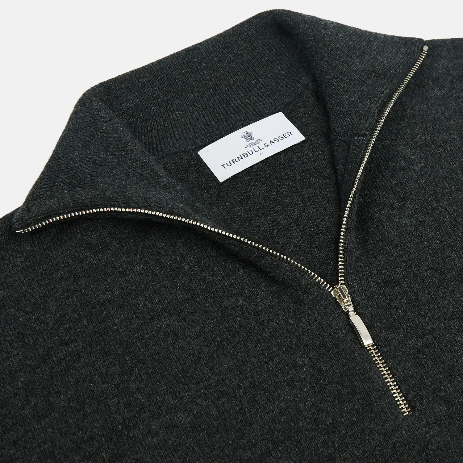 Charcoal Half-Zip Cashmere Jumper