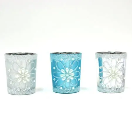 Christmas Candle Votives with Glitter (1ct)