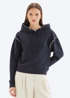 CHRLDR Whipstitch Molly- Crop Pullover Hoodie