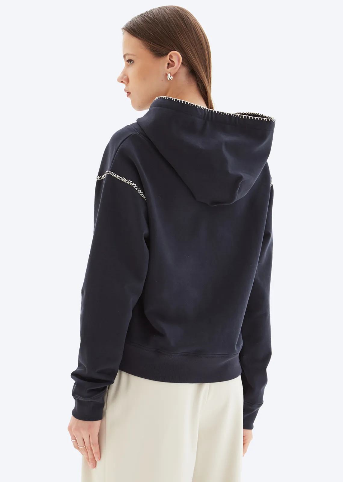 CHRLDR Whipstitch Molly- Crop Pullover Hoodie