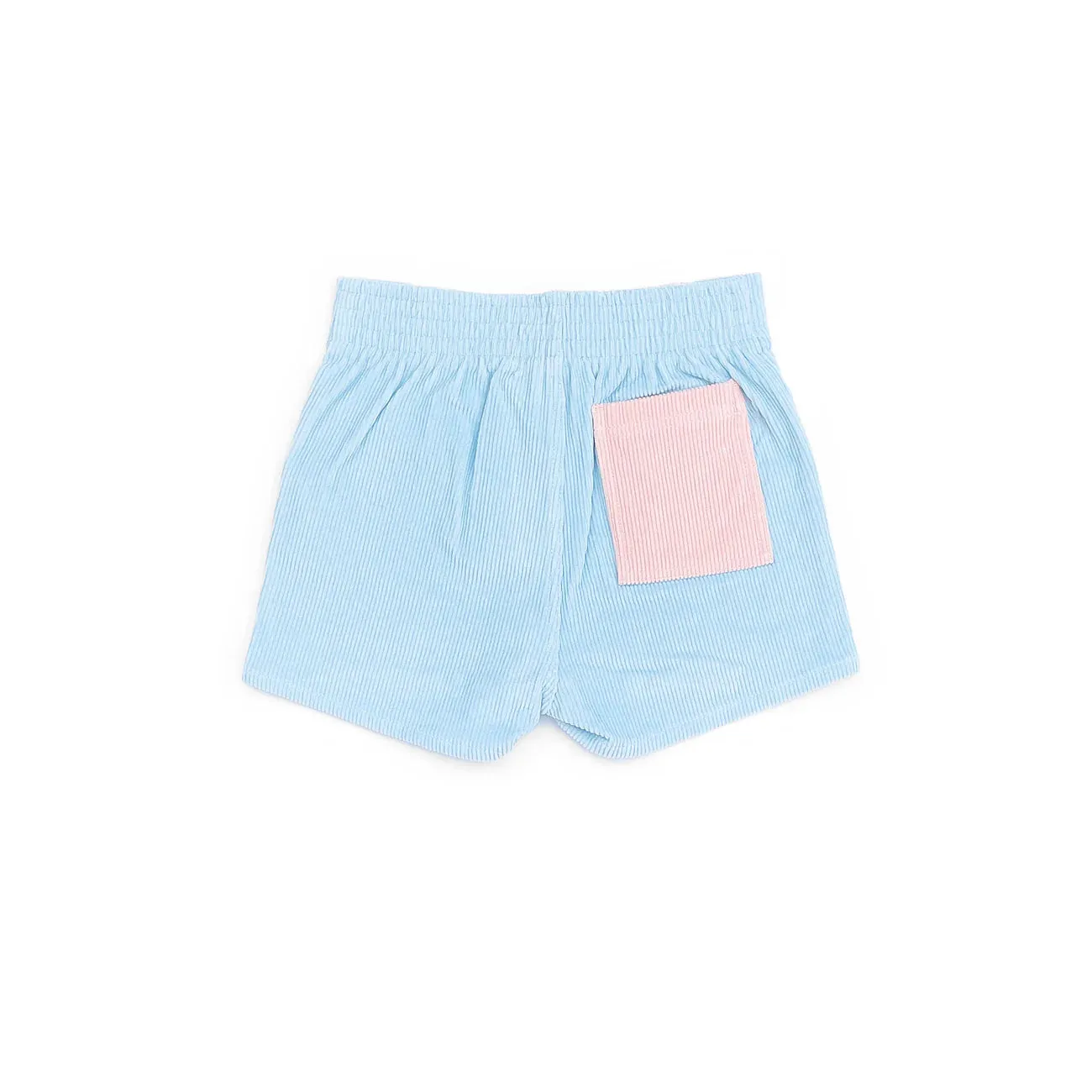 Corduroy Shorts in Two Tone Powder Blue/PowderPink